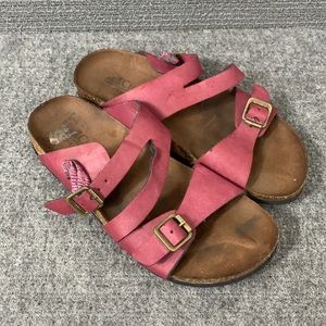 Cliffs by White Mountain Sandals Women's Size 6.5 M Maroon Faux Leather Glendy